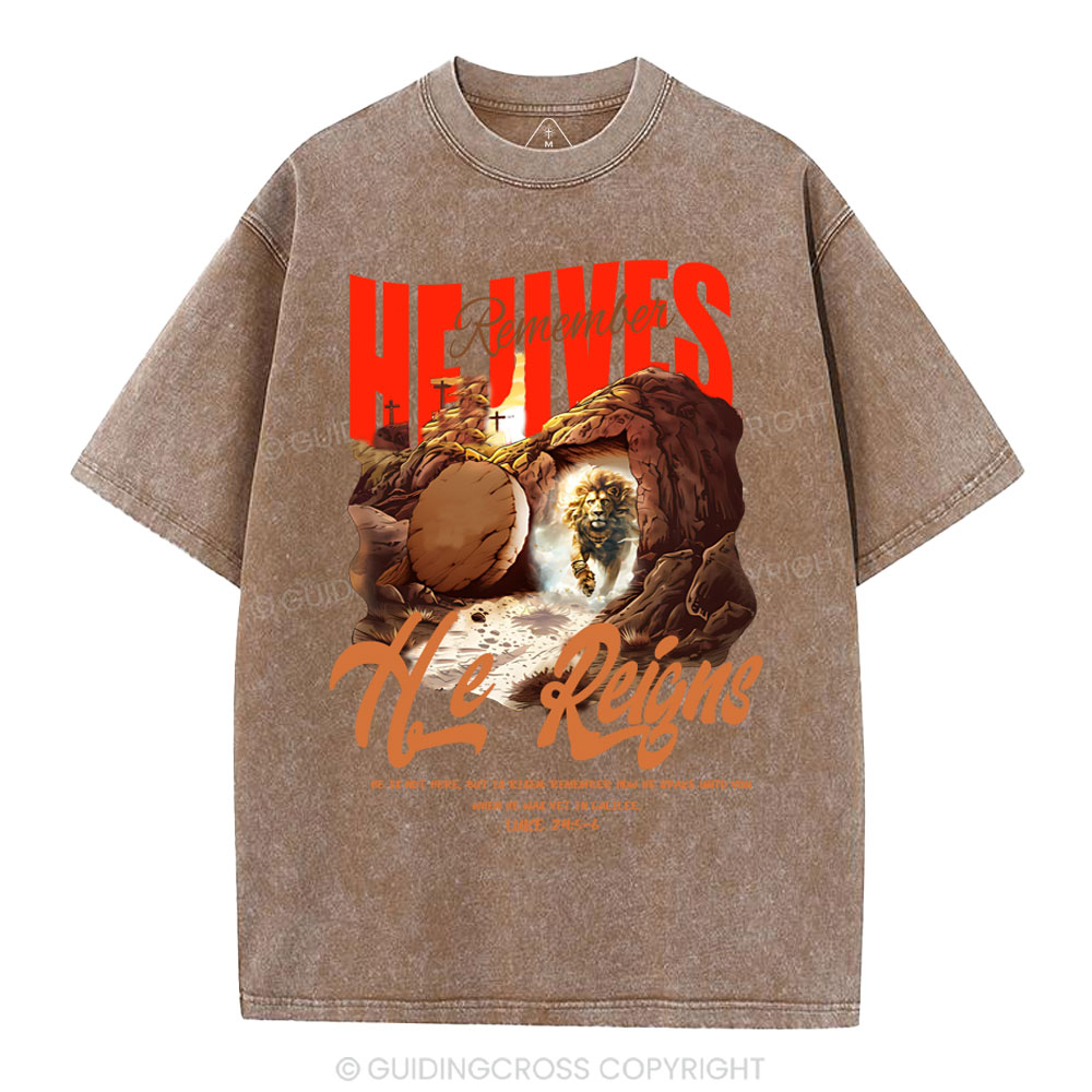 He is not here Christian Washed T-Shirt