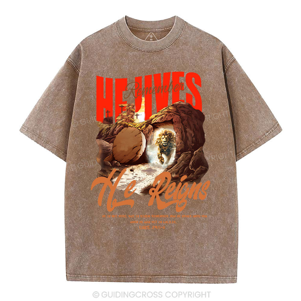 He is not here Christian Washed T-Shirt