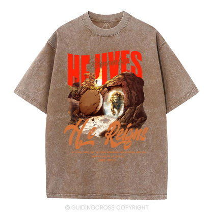 He is not here Christian Washed T-Shirt