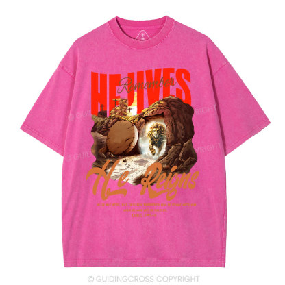 He is not here Christian Washed T-Shirt