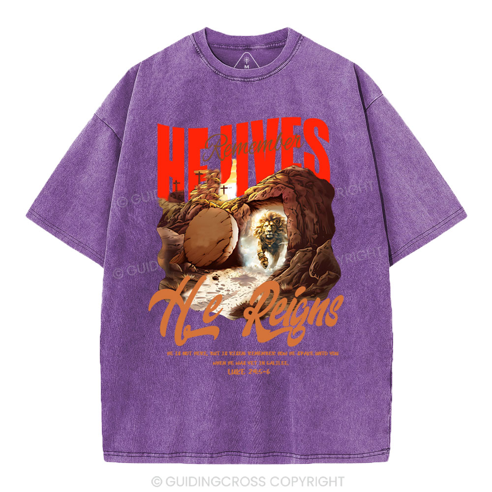 He is not here Christian Washed T-Shirt