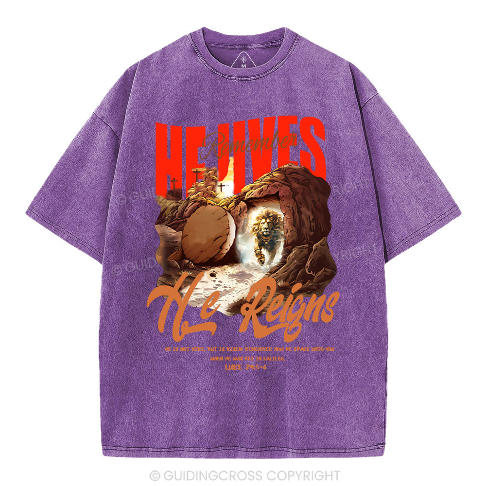 He is not here Christian Washed T-Shirt