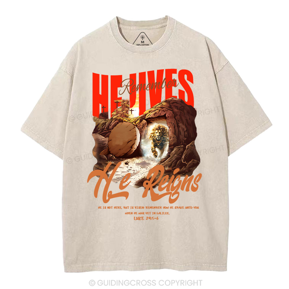 He is not here Christian Washed T-Shirt