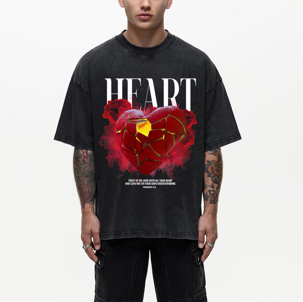 Heart Chirstian Washed T-Shirt