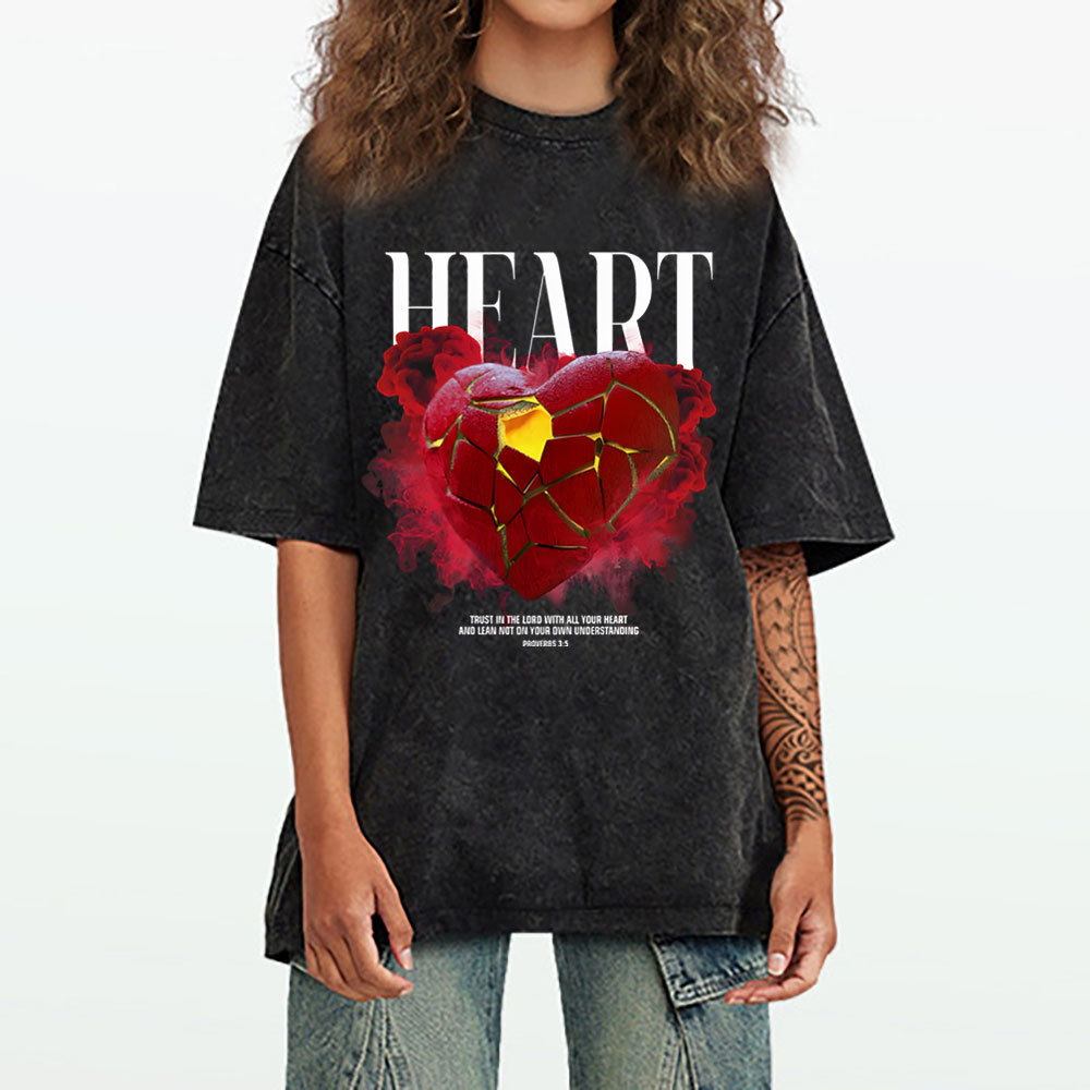 Heart Chirstian Washed T-Shirt