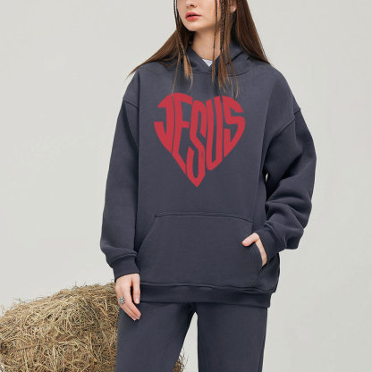 Heart Of Jesus Christian Fleece Hoodie Set