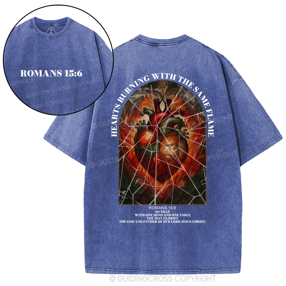 Hearts Burning With The Same Flame Christian Washed T-Shirt