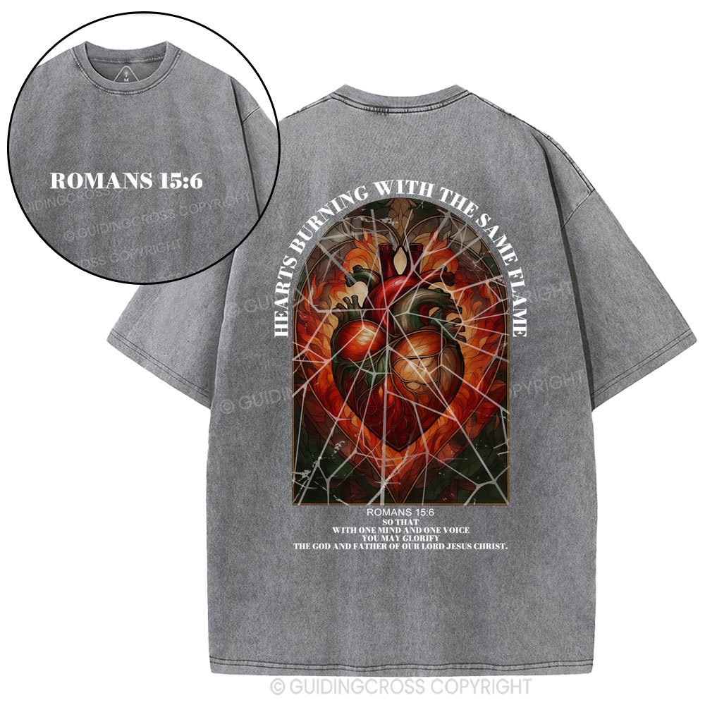 Hearts Burning With The Same Flame Christian Washed T-Shirt