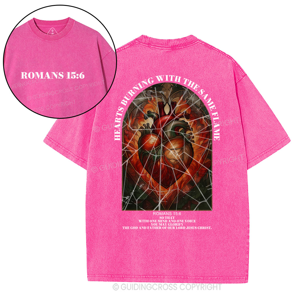 Hearts Burning With The Same Flame Christian Washed T-Shirt