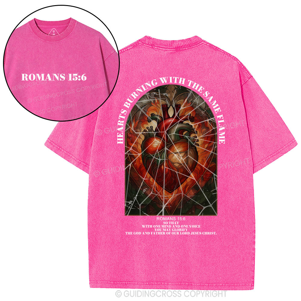 Hearts Burning With The Same Flame Christian Washed T-Shirt