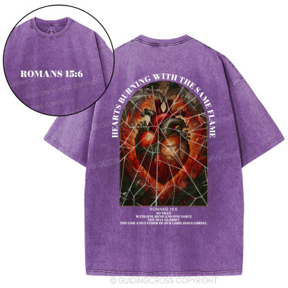 Hearts Burning With The Same Flame Christian Washed T-Shirt