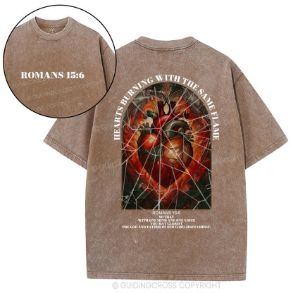 Hearts Burning With The Same Flame Christian Washed T-Shirt