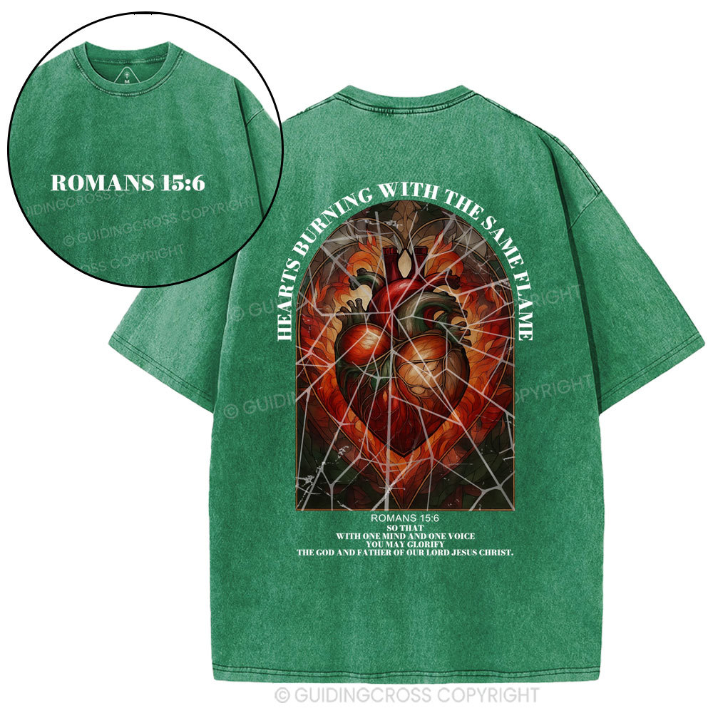 Hearts Burning With The Same Flame Christian Washed T-Shirt