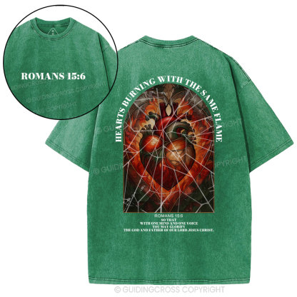 Hearts Burning With The Same Flame Christian Washed T-Shirt