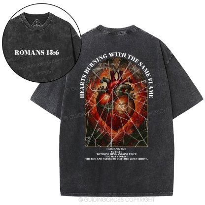 Hearts Burning With The Same Flame Christian Washed T-Shirt