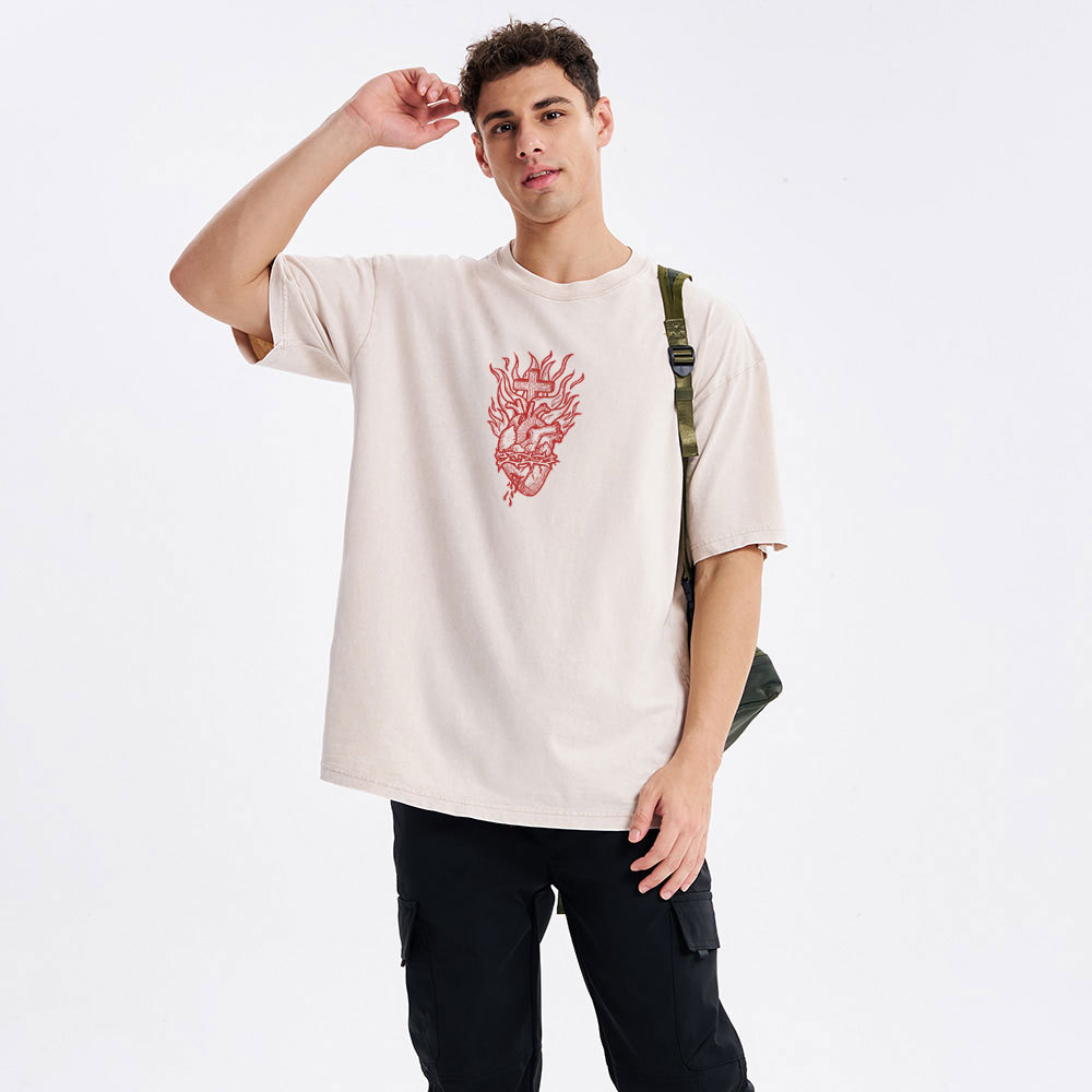 Hearts On Fire Christian Washed T-Shirt