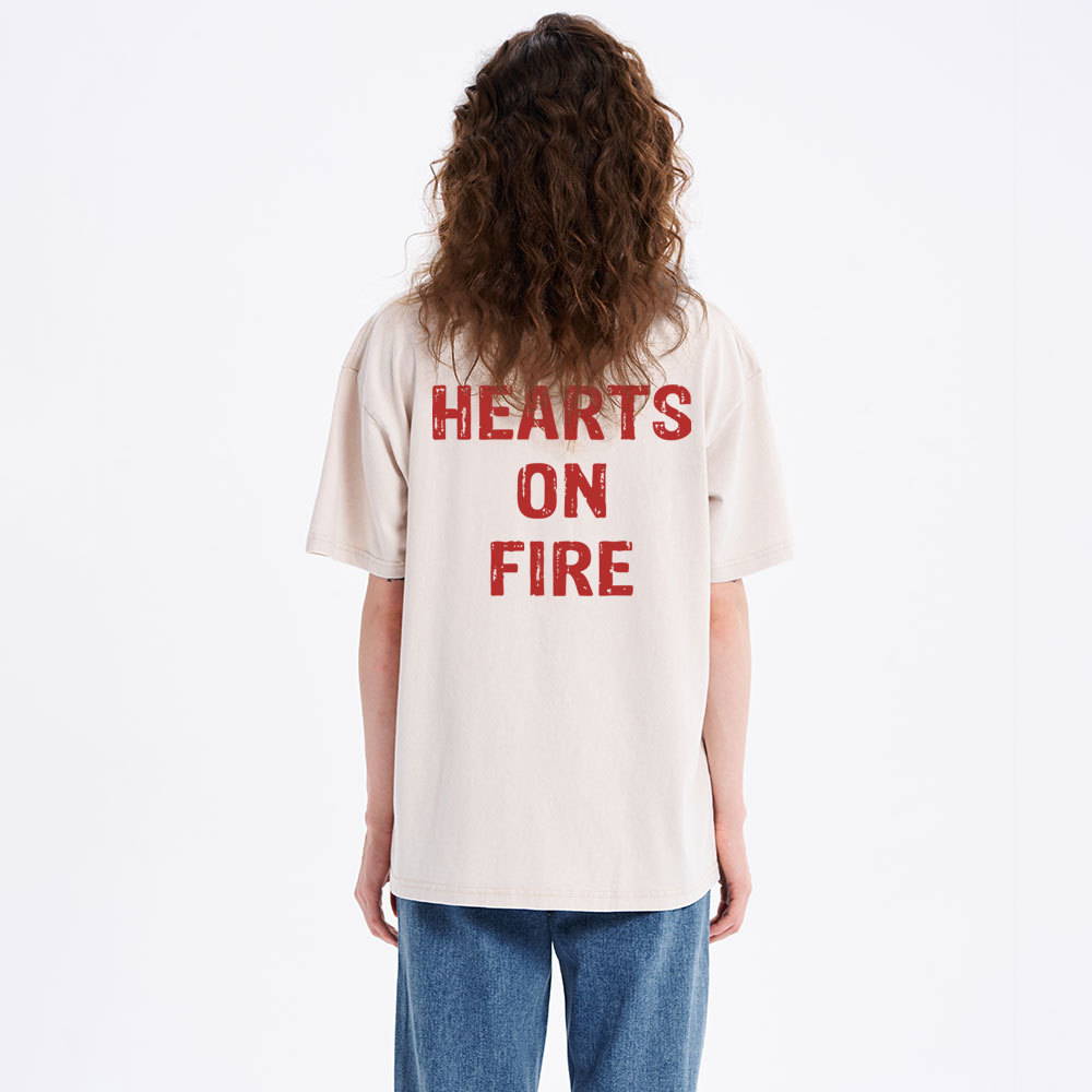Hearts On Fire Christian Washed T-Shirt