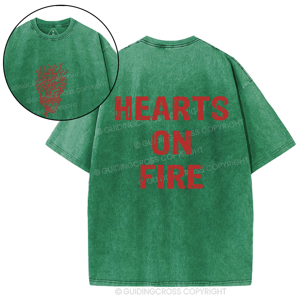 Hearts On Fire Christian Washed T-Shirt