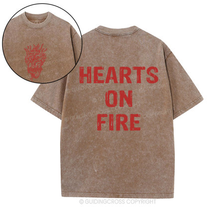 Hearts On Fire Christian Washed T-Shirt