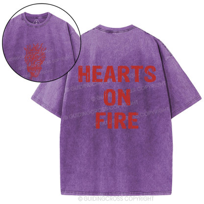 Hearts On Fire Christian Washed T-Shirt
