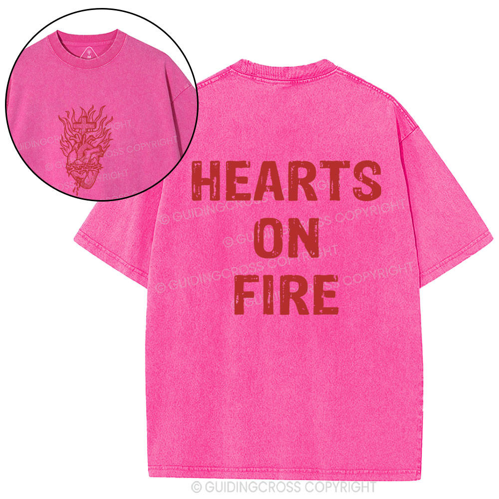 Hearts On Fire Christian Washed T-Shirt