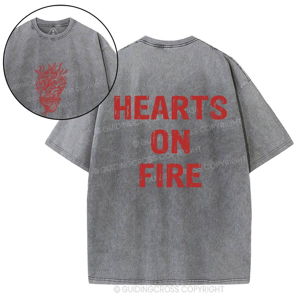 Hearts On Fire Christian Washed T-Shirt