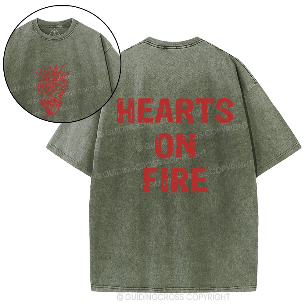 Hearts On Fire Christian Washed T-Shirt