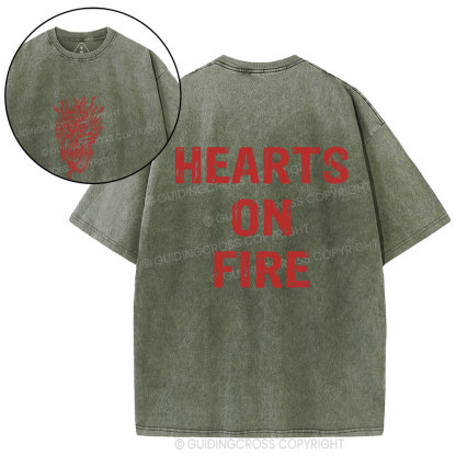 Hearts On Fire Christian Washed T-Shirt
