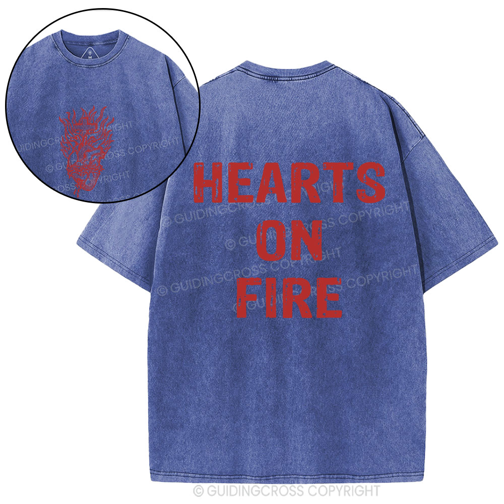 Hearts On Fire Christian Washed T-Shirt