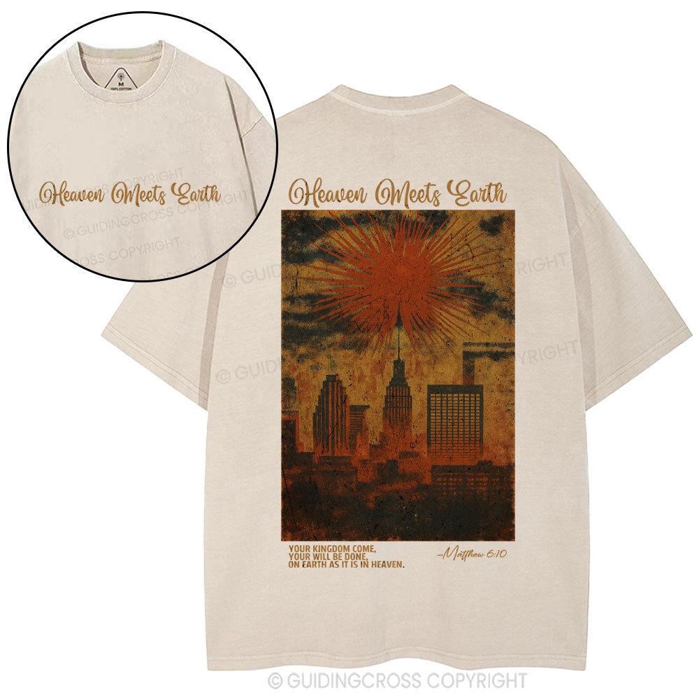 Heaven Meets Earth  Christian Washed T-Shirt