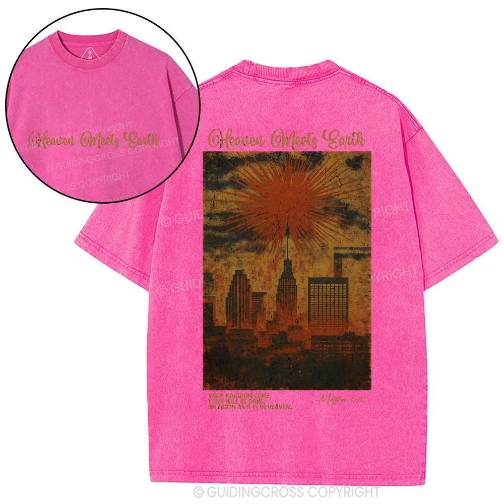 Heaven Meets Earth  Christian Washed T-Shirt
