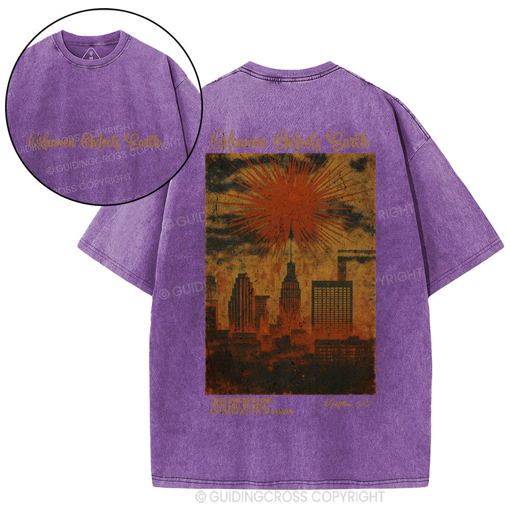 Heaven Meets Earth  Christian Washed T-Shirt