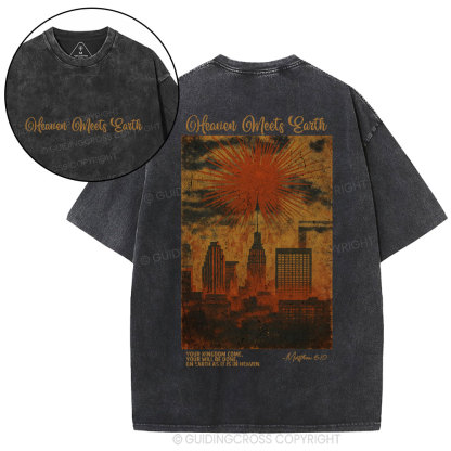 Heaven Meets Earth  Christian Washed T-Shirt