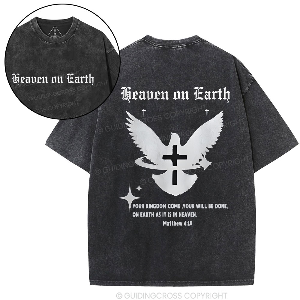 Heaven On Earth Christian Washed T-Shirt