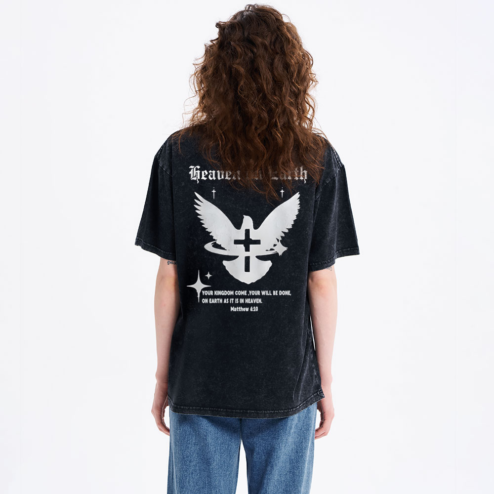 Heaven On Earth Christian Washed T-Shirt