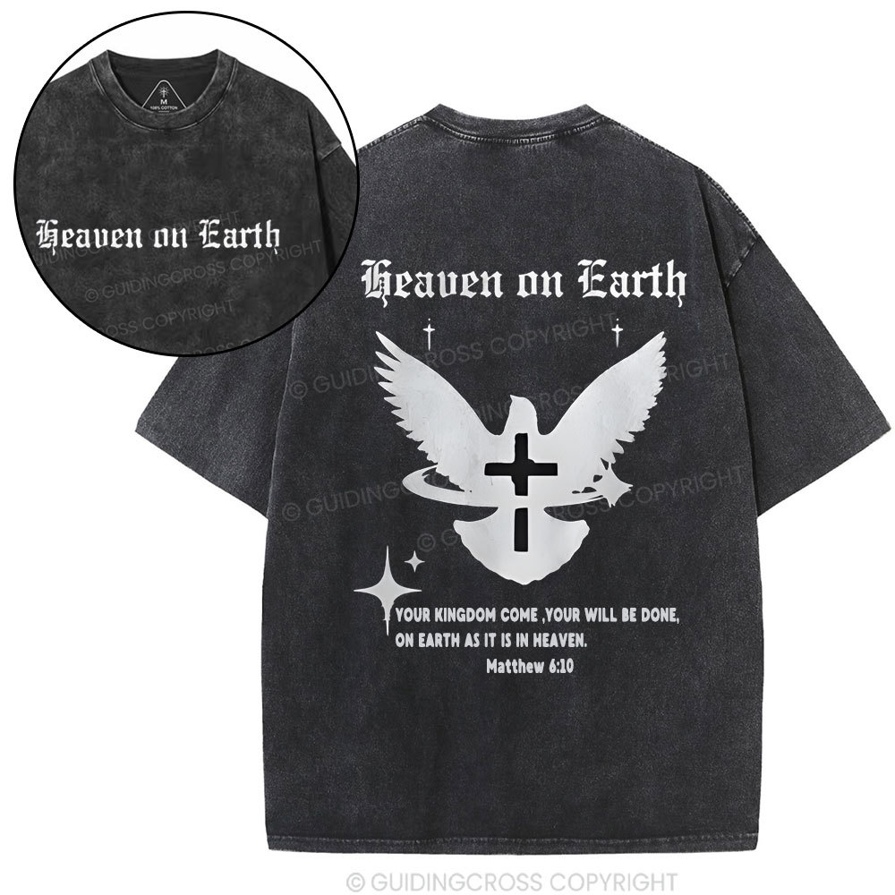Heaven On Earth Christian Washed T-Shirt