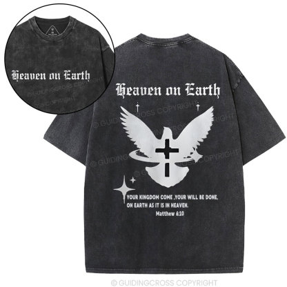 Heaven On Earth Christian Washed T-Shirt