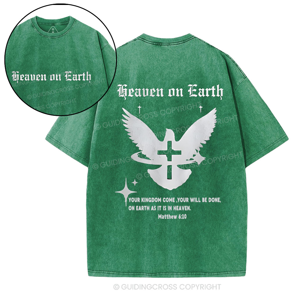 Heaven On Earth Christian Washed T-Shirt