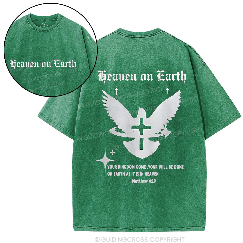 Heaven On Earth Christian Washed T-Shirt