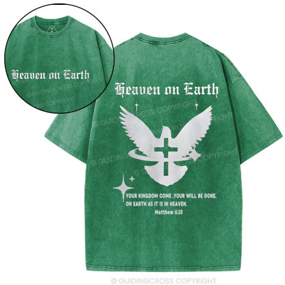 Heaven On Earth Christian Washed T-Shirt