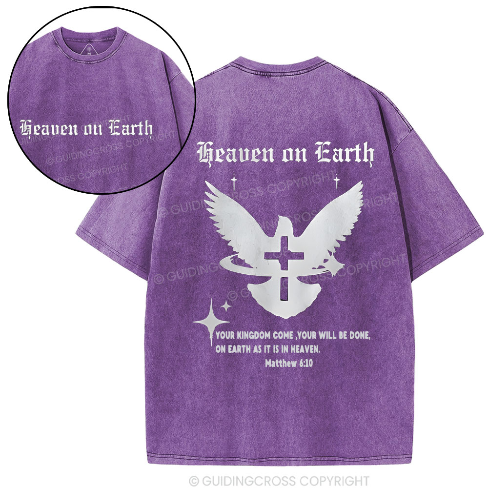 Heaven On Earth Christian Washed T-Shirt