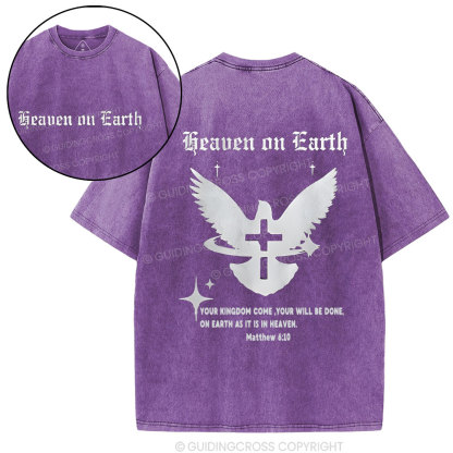 Heaven On Earth Christian Washed T-Shirt