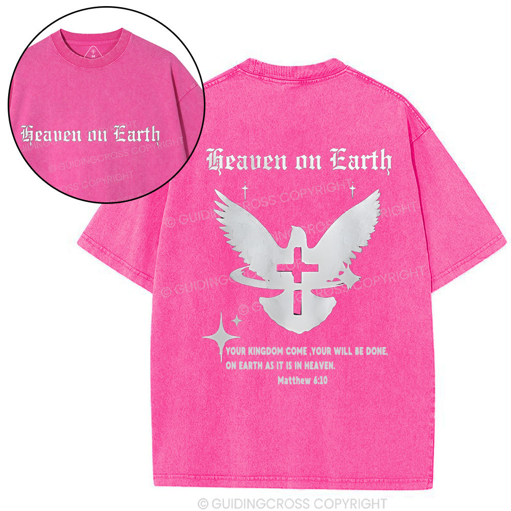 Heaven On Earth Christian Washed T-Shirt
