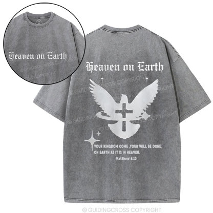 Heaven On Earth Christian Washed T-Shirt