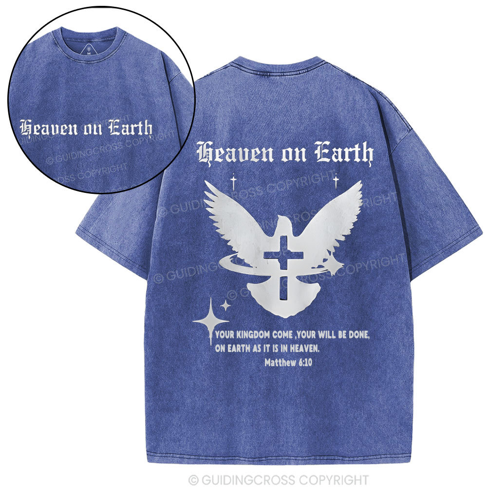 Heaven On Earth Christian Washed T-Shirt