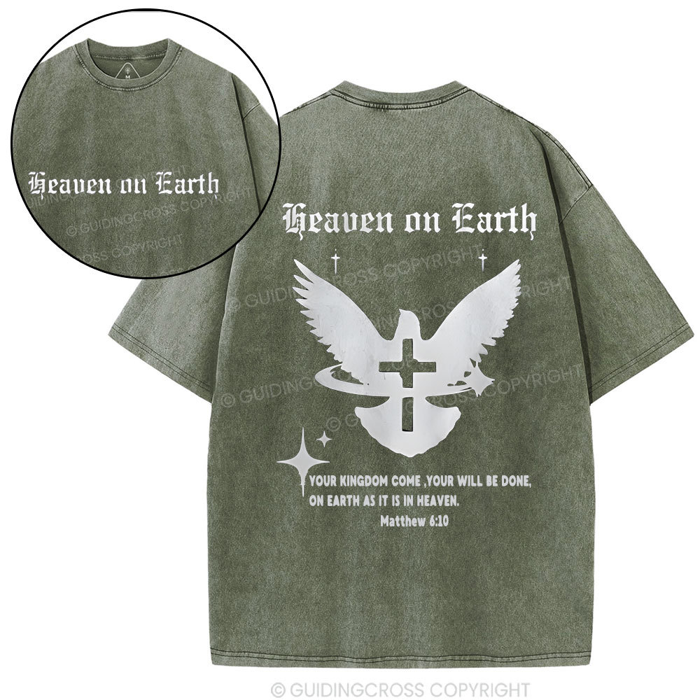 Heaven On Earth Christian Washed T-Shirt