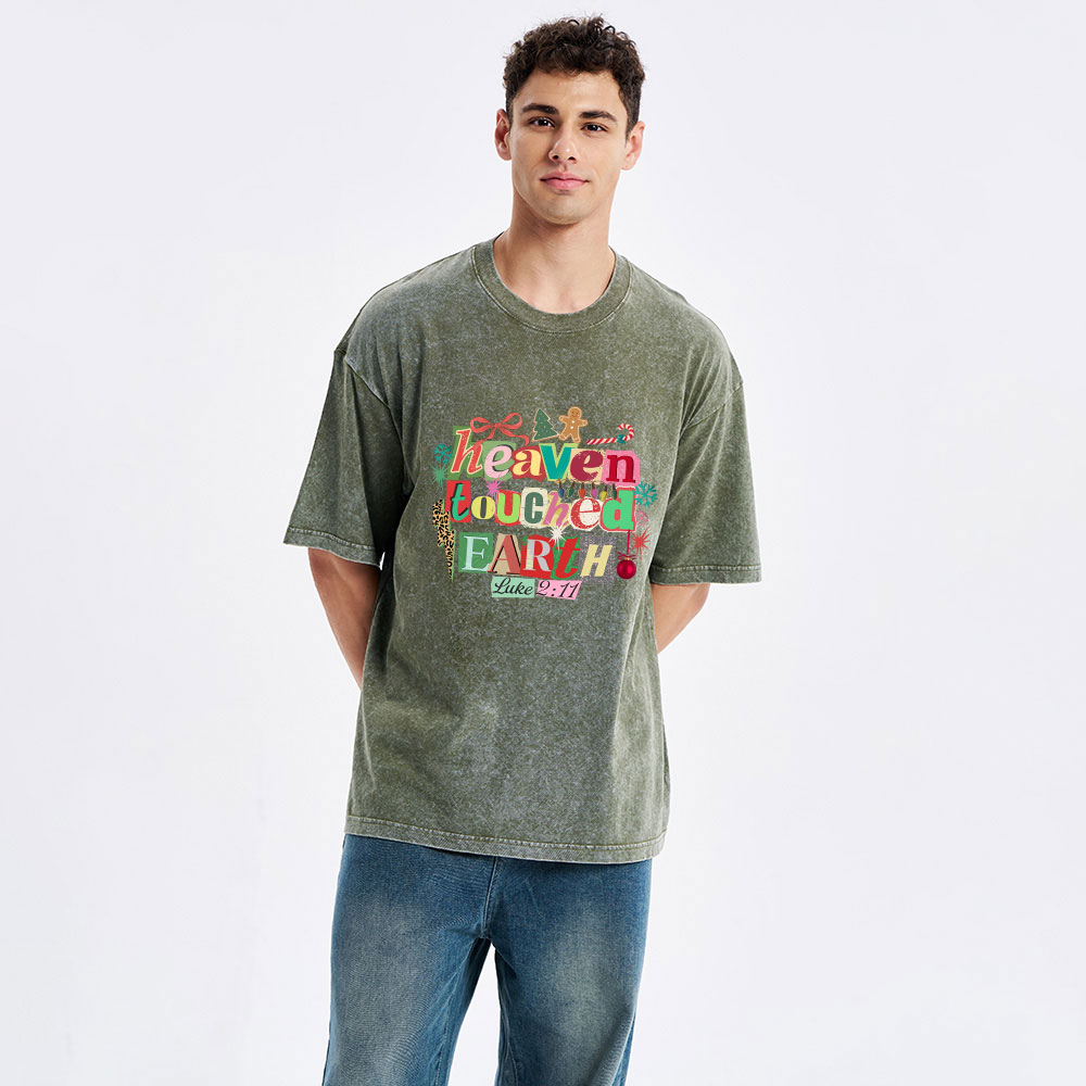 Heaven Touched Earth Christian Washed T-Shirt