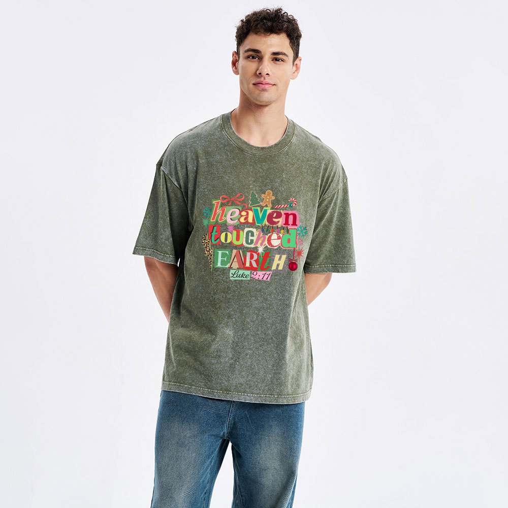 Heaven Touched Earth Christian Washed T-Shirt