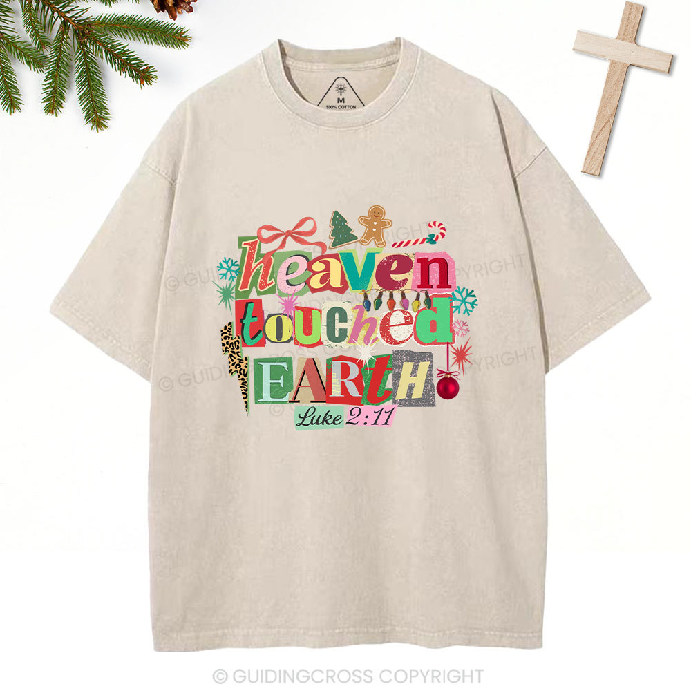 Heaven Touched Earth Christian Washed T-Shirt