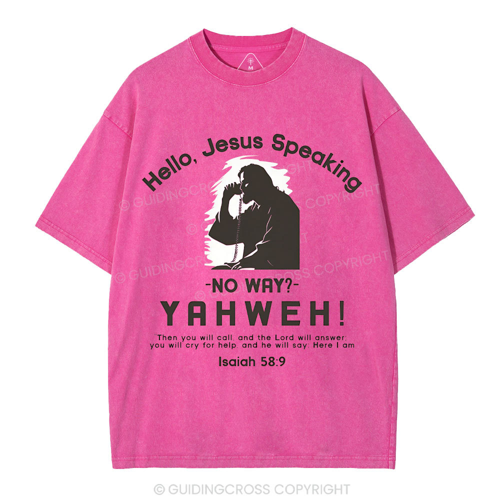 Hello,Jesus Speaking Christian Washed T-Shirt
